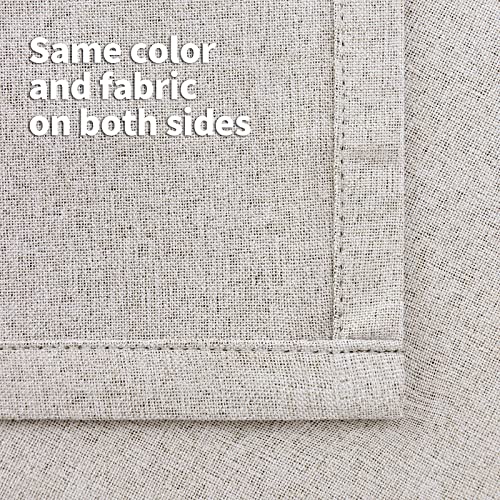 Bgment Linen 100% Blackout Curtains 63 Inches With Liner For Bedroom Grommet Linen Textured Thermal Insulated Room Darkening Window Drapes For Living Room, 2 Panels, Each 52 X 63 Inch, Natural #TOP5
