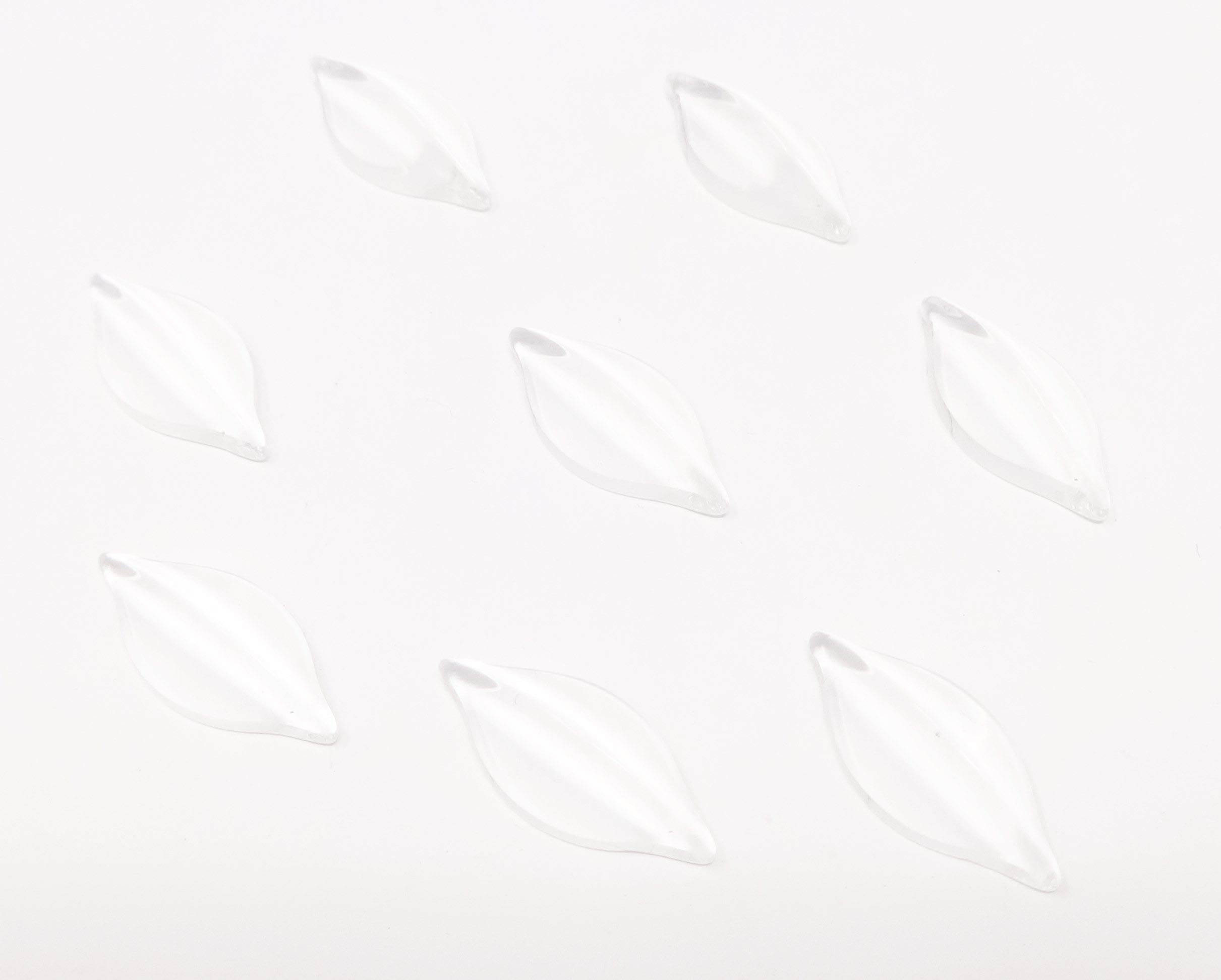 Excel Impex Flat Bottom Petal Shaped Glass Crystals, Glass Pebbles Glass Gems for Decoration, Making Crafts or Aquarium Decor(20mm x 10mm x 4mm Size)- Set of 50 | Clear