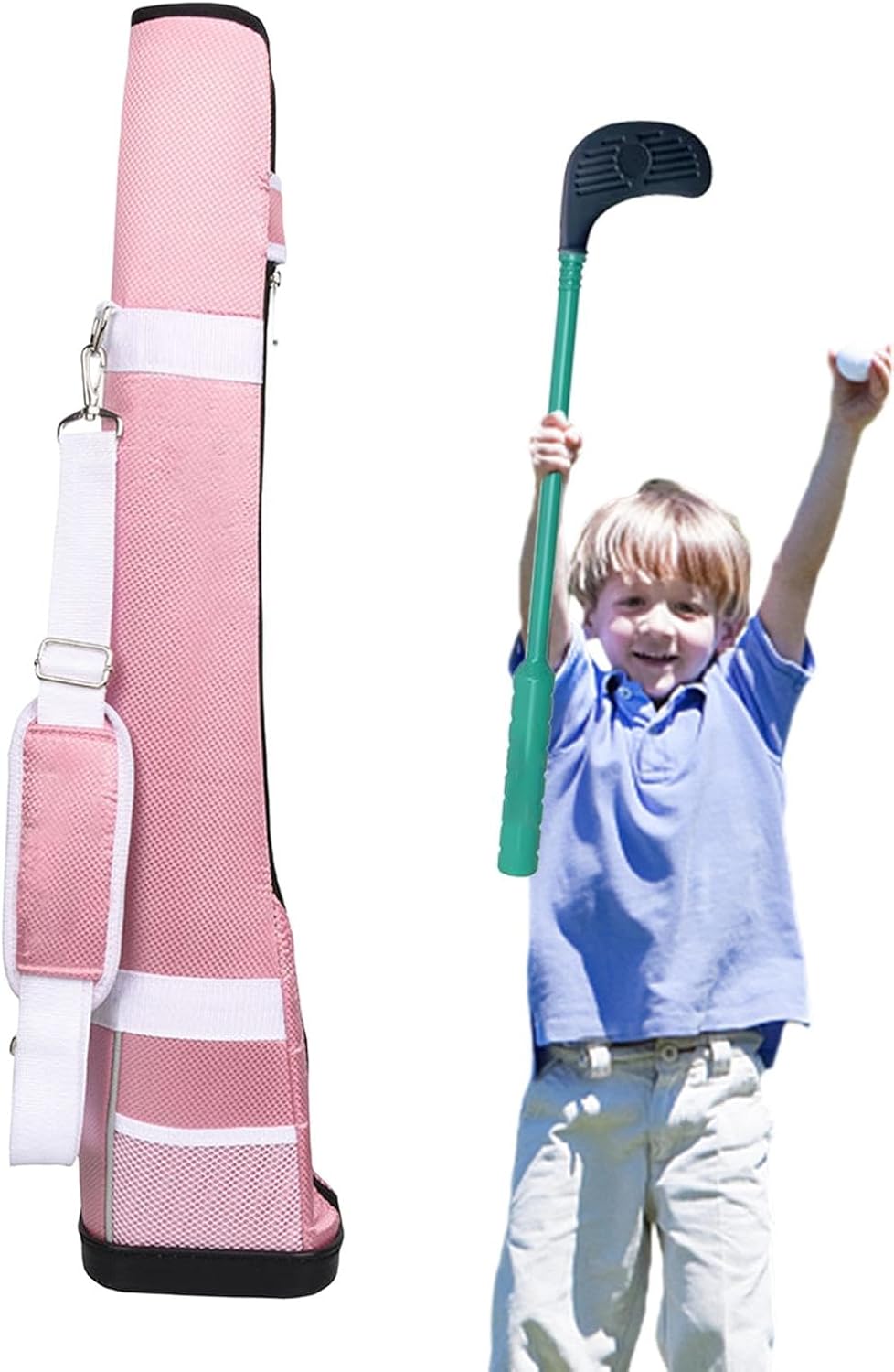 Kids Golf Bag - Travel Lightweight Golf Bag, Easy Carry Strap | Ultra Light Bracket Package, Multifunctional Training Case for Boys, Girls, and Children, Convenient Golf Transport Solution