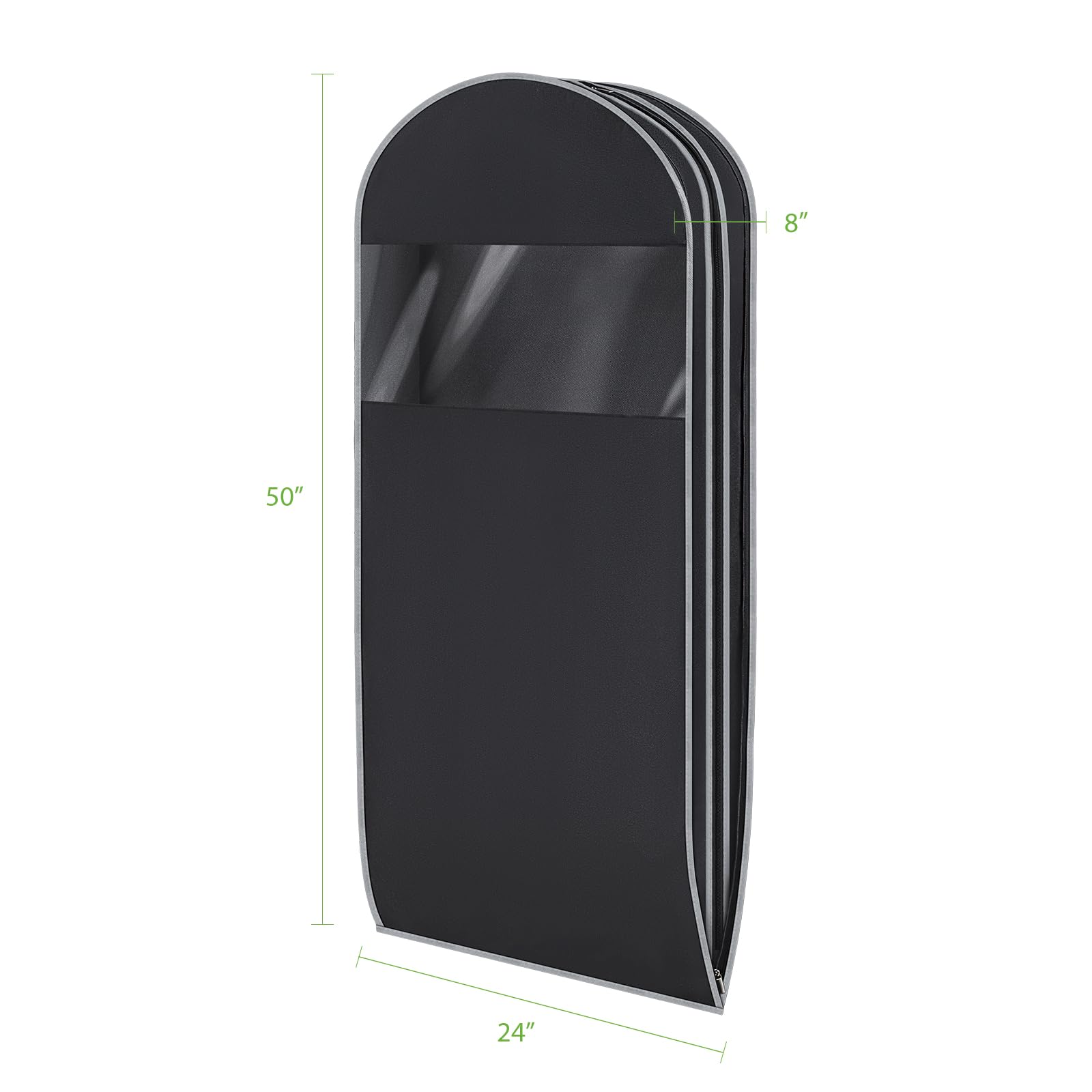 KEEGH Platzsparender Kleidersack zum Aufhängen mit selbstkomprimierendem Reißverschluss, 127 cm Kleidersäcke zum Aufhängen von Kleidung mit transparentem Fenster, Anzugtaschen für Schrankaufbewahrung