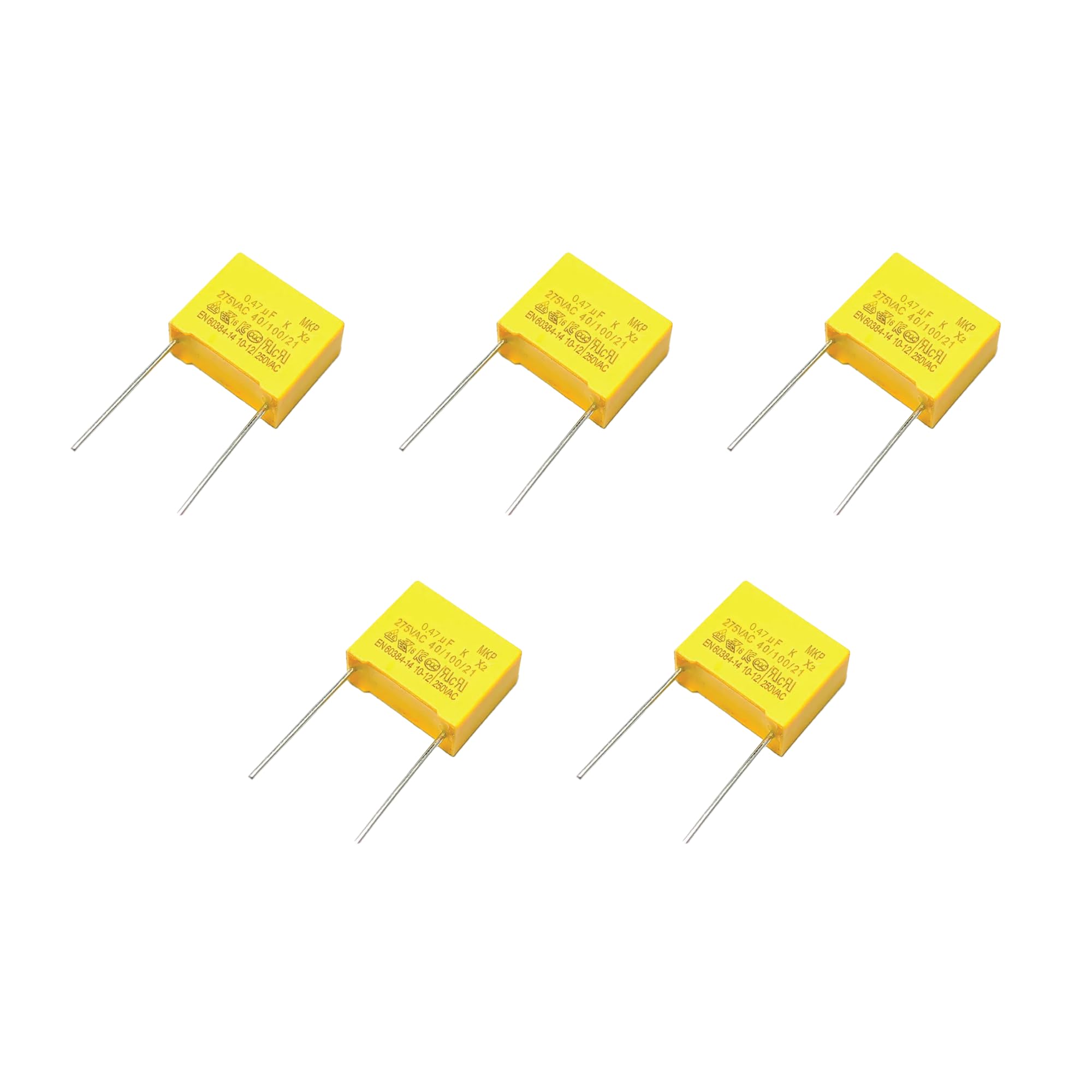 Condensatori di sicurezza X2 MEX TENTA MKP 0.47uF 470nF 275VAC 10mm 5 pezzi