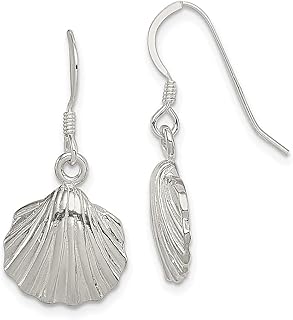 Brincos de Prata Esterlina 925 Concha do Mar Sereia Náutica Pingente Lustre Brincos Ao Ar Livre Natureza Jóias Finas Para Mulheres Presentes Para Ela, Prata esterlina Cristal Concha