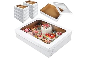 10 PCS Full Sheet Cake Box Window Bakery Boxes Rectangle Cake Packaging Box