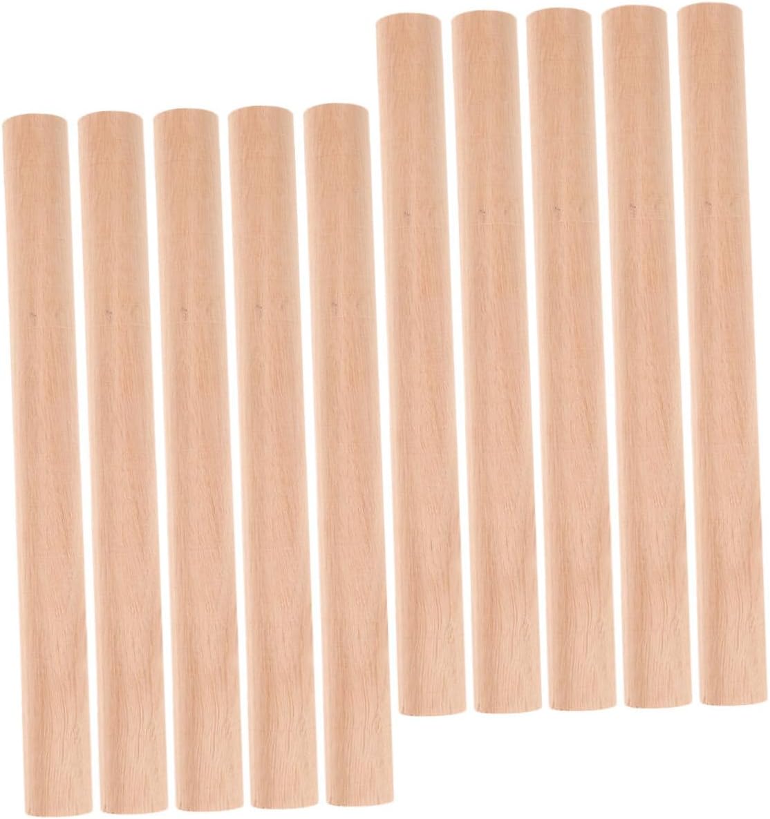 Sewroro 10pcs Wooden Dowel Rods for Crafts DIY Projects, 1.8cm Diameter X 15cm Length Wood Craft Sticks, Multi-Purpose Wood Dowels for Party Decorations, Wedding, Christmas, and Art