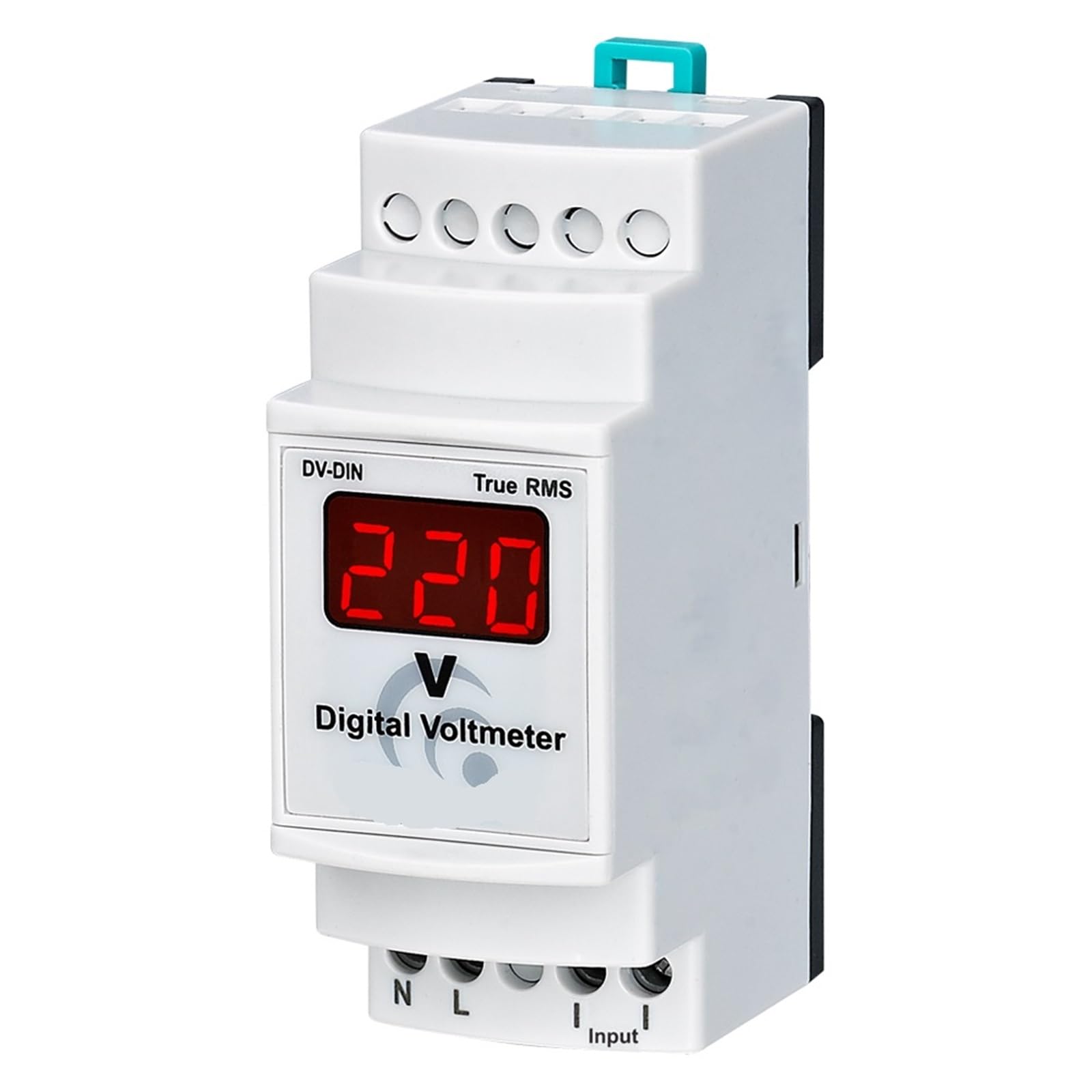 Medidor de voltaje digital DV-DIN para carril con rango 10-500 V CA 4