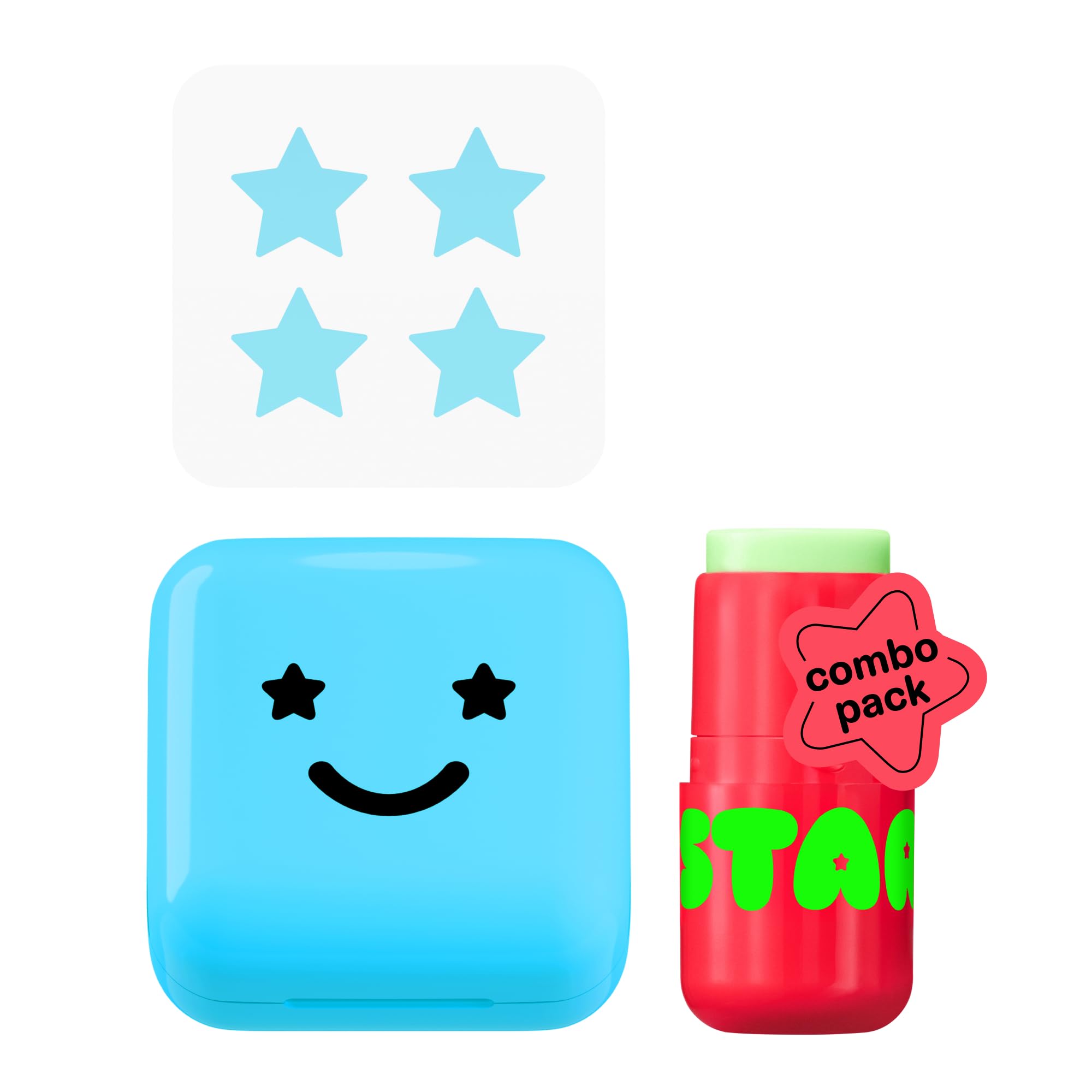 Starface Hydro-Star® Big Blue Compact (32 ct) + Watermelon Lip Balm 0.15 oz | Hydrocolloi…