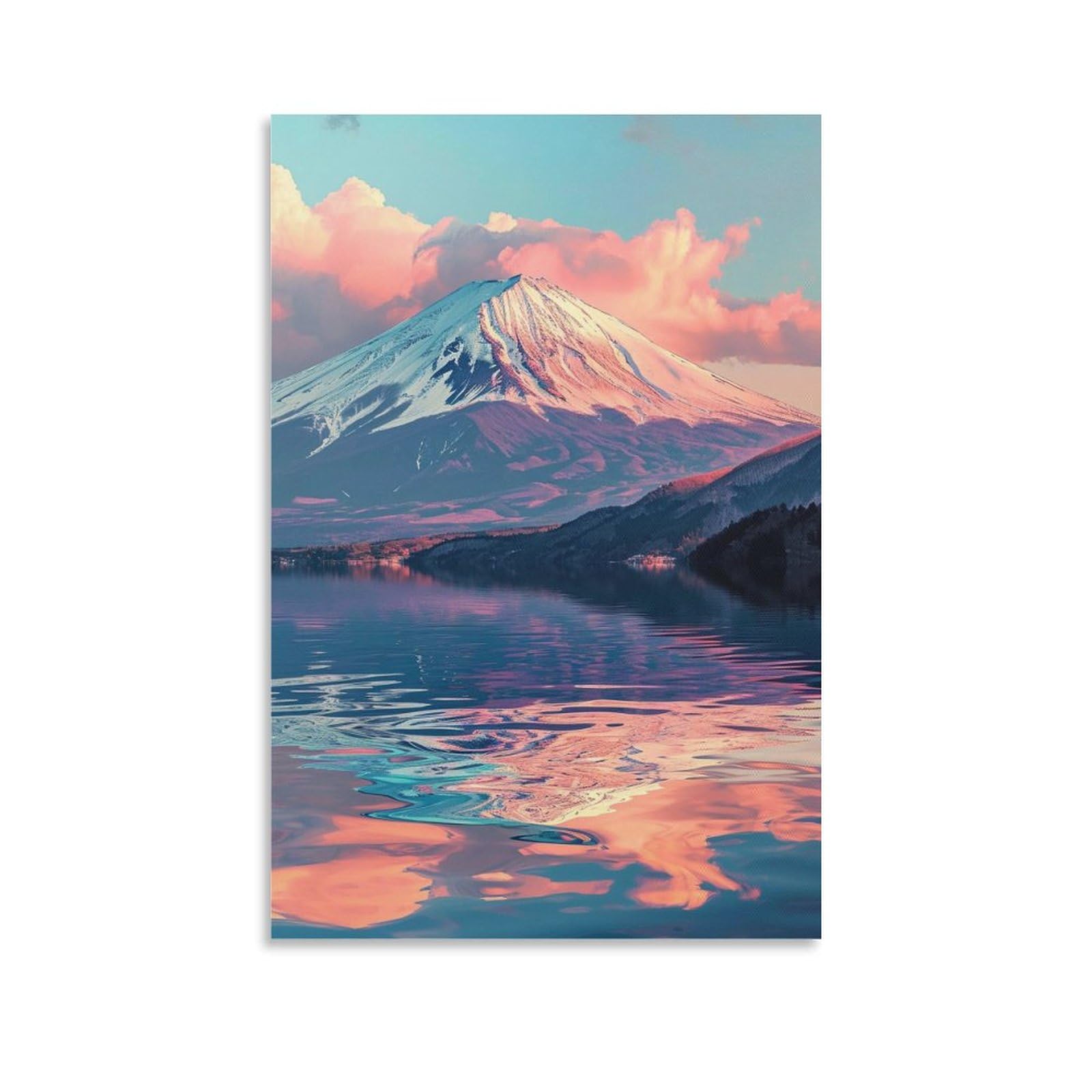 Amazon.co.jp: Painting Mt. Fuji in Water Art Panel Poster