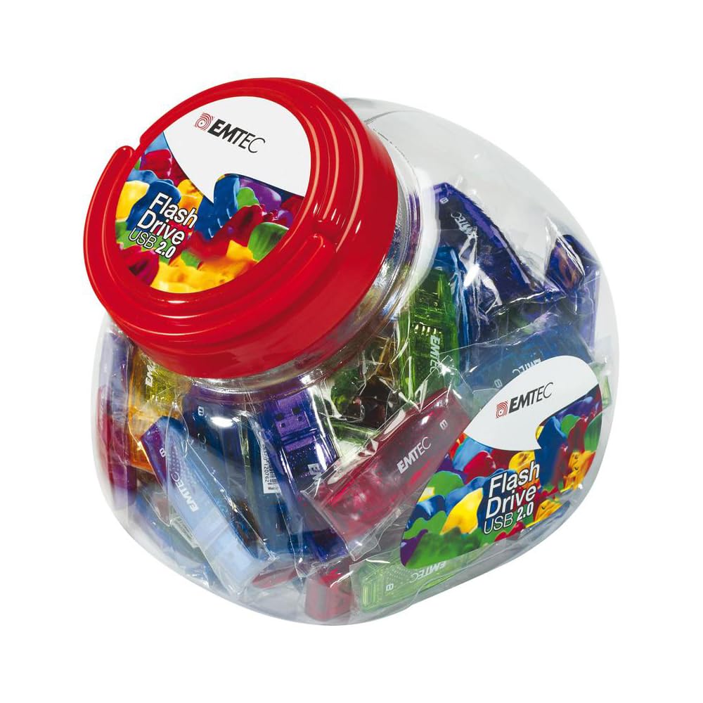 Emtec C410 Color Mix - Candy Jar 2.0 UsB-Stick 32 Gb Usb TyP-A - 80eR-Pack Mehrfarben (ecmmd32gc410jar)