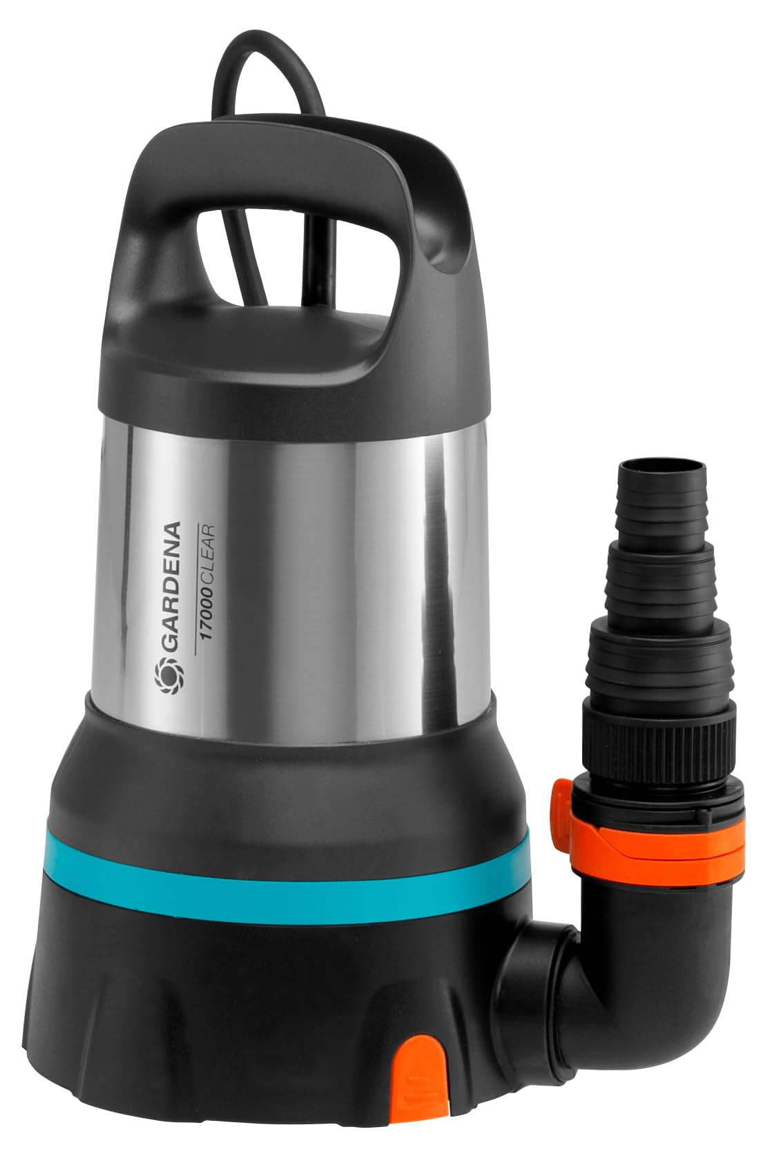 Gardena Pompa a Immersione Acque Pulite Aquasensor 750 W, Portata 17.000 l/h, Prevalenza Max 9 m, Aspirazione Piatta Fino a 1 mm, Galleggiante Integrato, Regolazione Touch Control (9036-20)