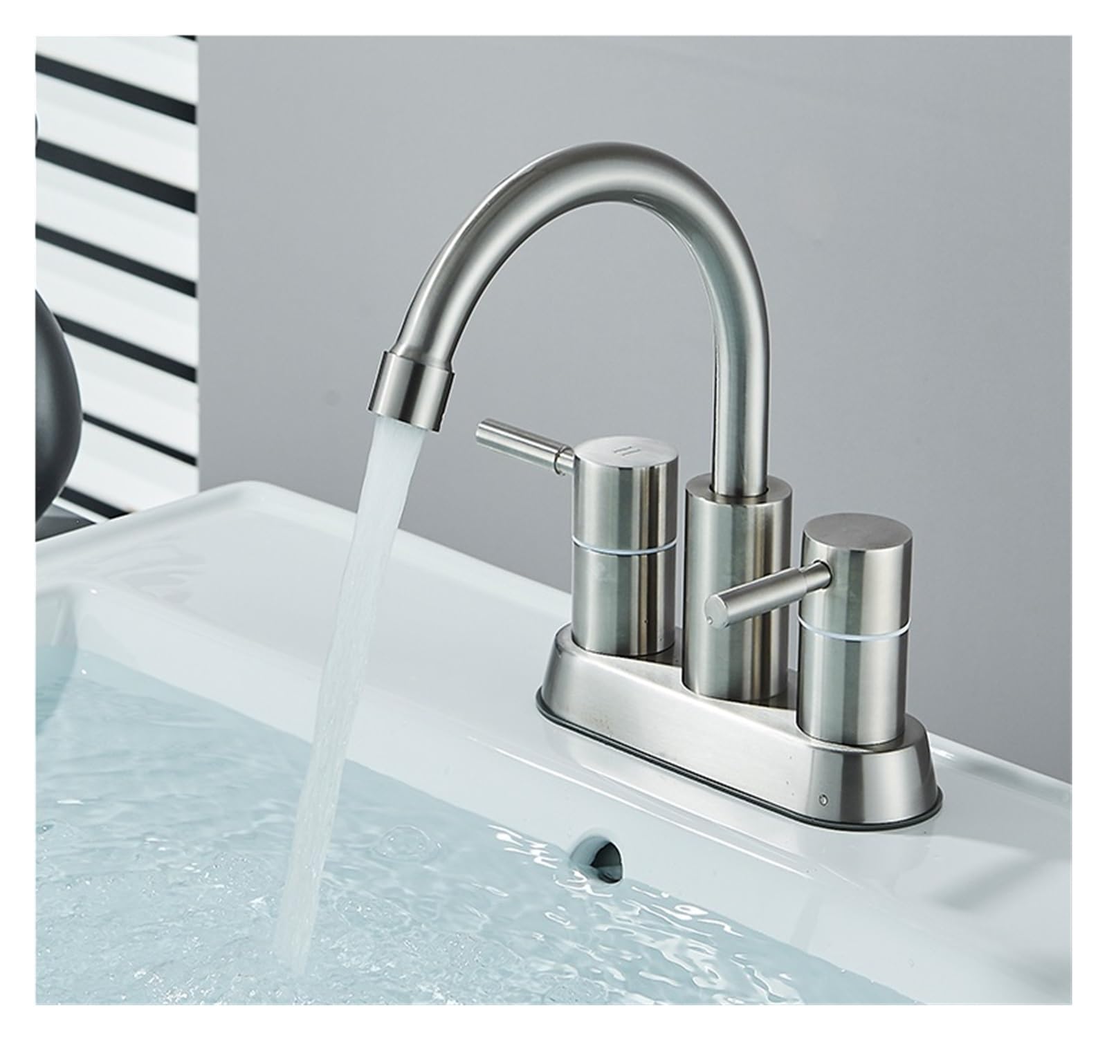 BHFPFZA Swivel Kitchen Sink Faucet Mixer Stainless Steel Single Lever Tap for Bathroom Includes Fittings Ele Plating h Modern Design Easy Installat