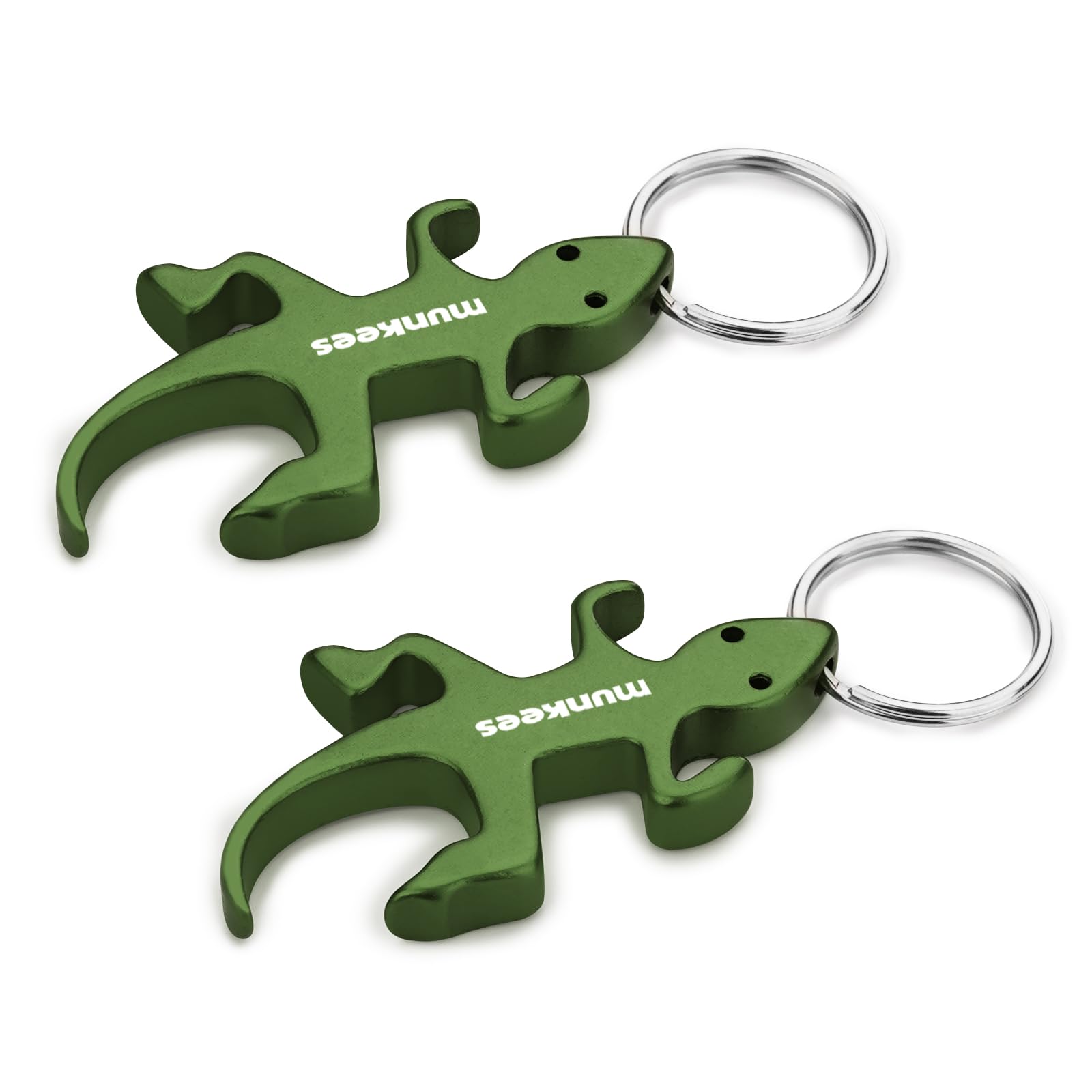 Lizard Bottle Opener Keychain 2 Pack Aluminium Key Beer Opener, Outdoor Travel Accessories Green