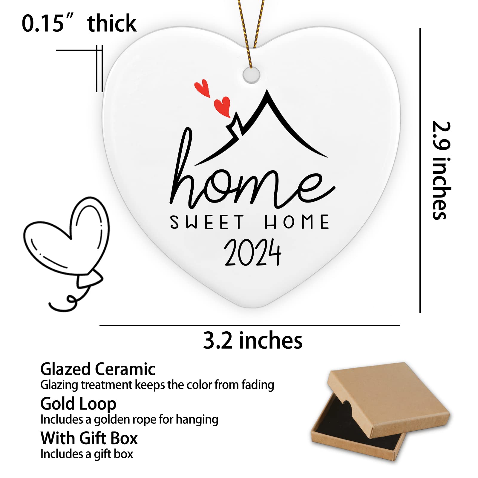 Cadre Photo "Home Sweet Home" En Bois - 25 X 10 X 0.5 Cm, Avec Pinces, Décoration Maison, Cadeau Pendaison De Crémaillère