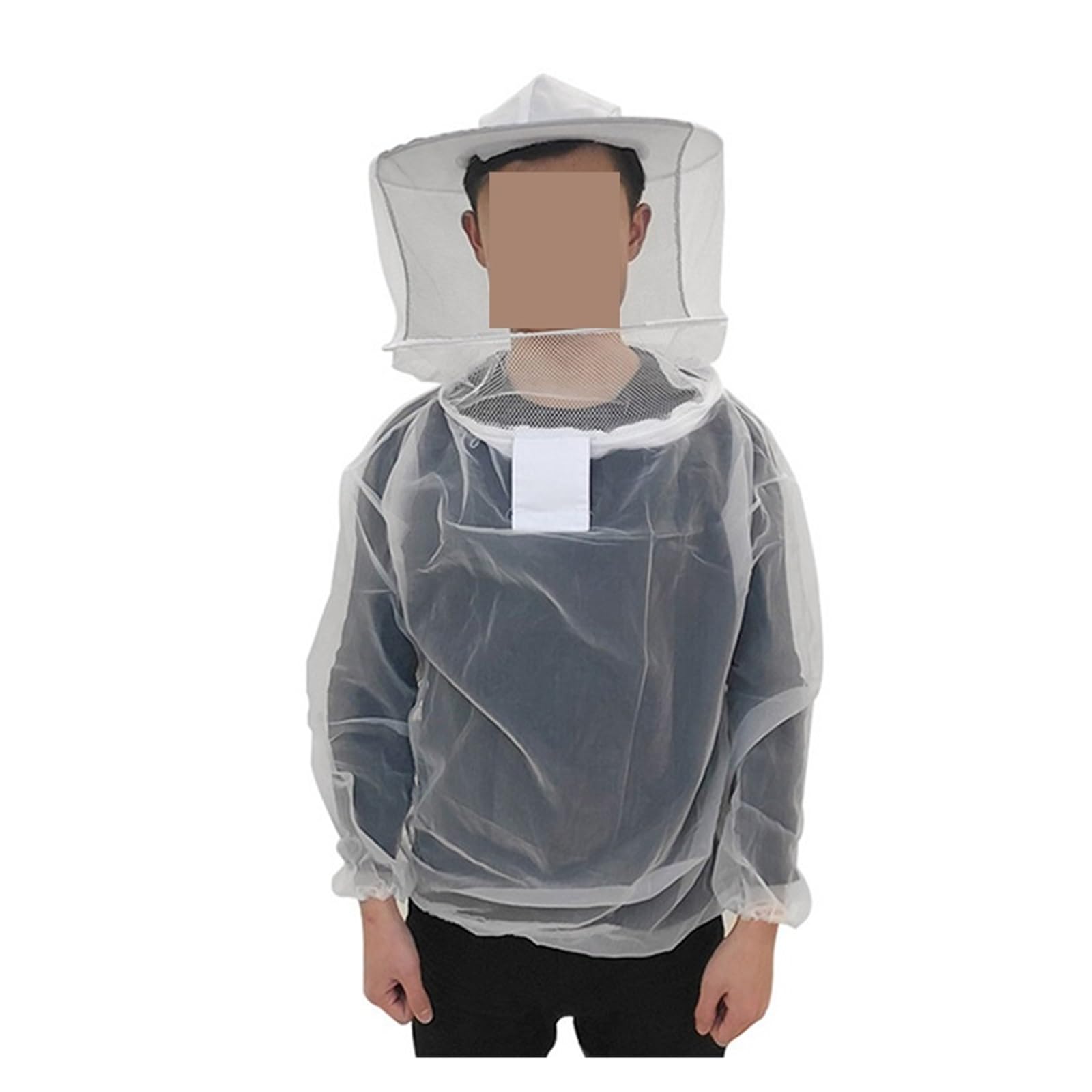 Clear Breathable Beekeeping Jacket Veil and Hat for Protection from Bee, Lightweight Removable Hat