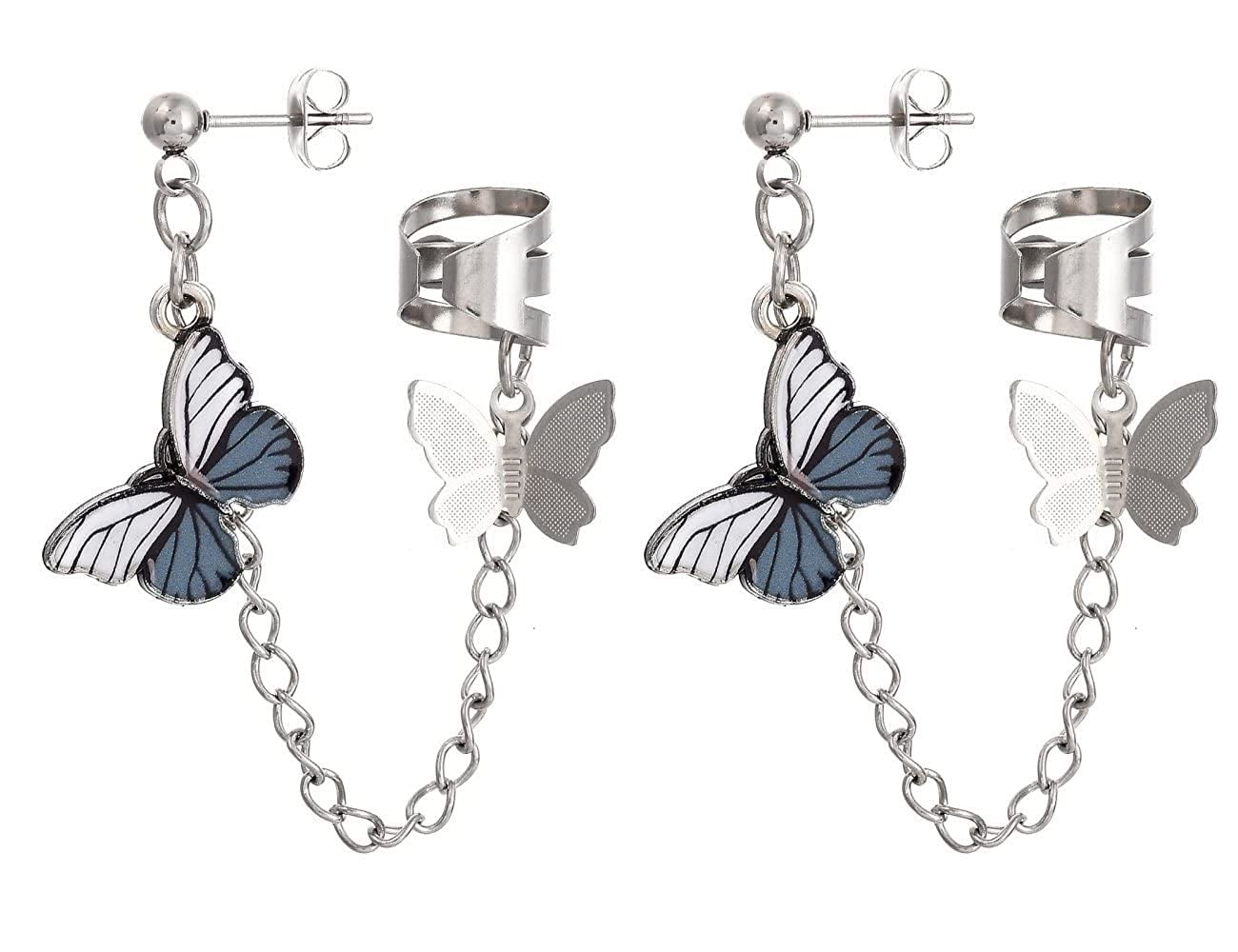 Via Mazzini Fashionable Hanging Butterfly With Chain Stud Cum Ear Cuff Earrings For Women And Girls (ER2016) 1 Pair (B0B5ZHLPL5) Amazon Price History, Amazon Price Tracker