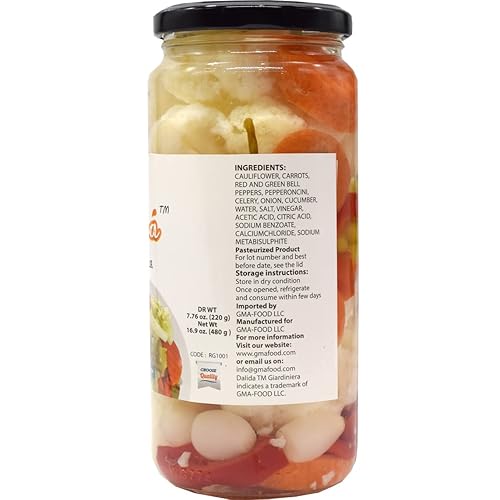 Miniatura 3 de Dalida - Giardiniera, verduras en escabeche, 16.9 onzas (paquete de 1)