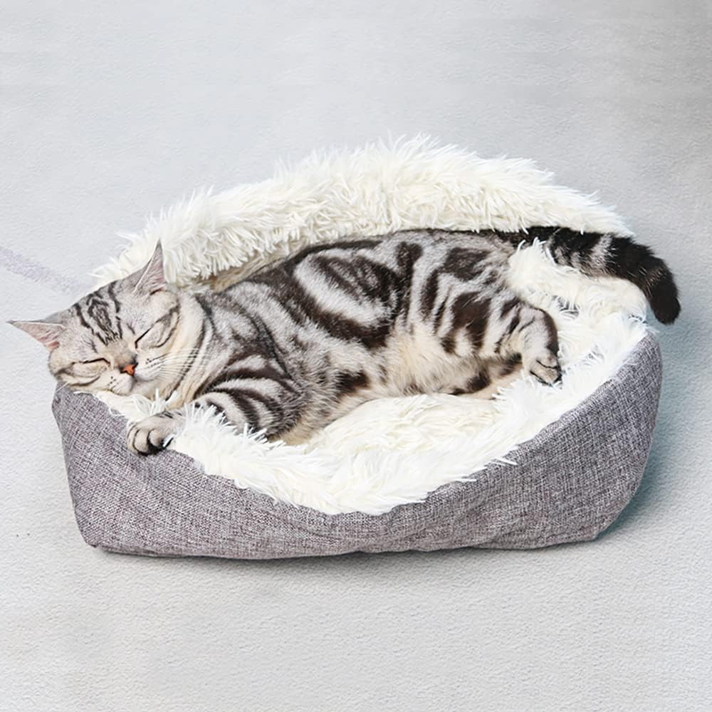 Soft Cat Beds for Indoor Cats,Fluffy Calming Cat Bed Waterproof,Plush Dog Beds for Small Dogs,Kitten Bed Machine Washable Outdoor Pet…