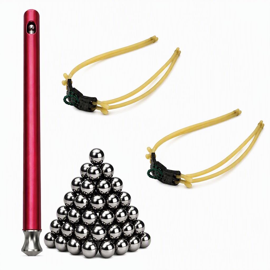 Semi Automatic Aluminum Alloy Slingshots with Magazine for Adults | Auto-Loading Magazine Fed, Repeating Ball Bearing Sling Shot Full Kit, Stainless Steel Window Breaker, High Performance (D)