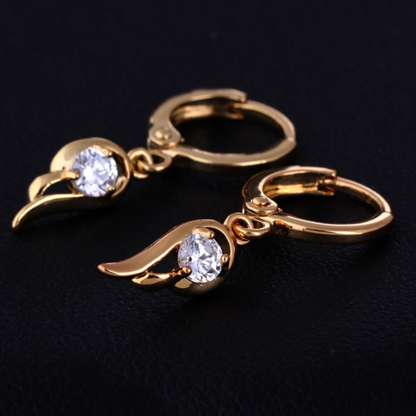 Pendientes de oro auténtico para mujer, oro de 18 quilates 750, pendientes de aro de moissanita, pendientes de gota de aro, oro amarillo Au750, pequeños