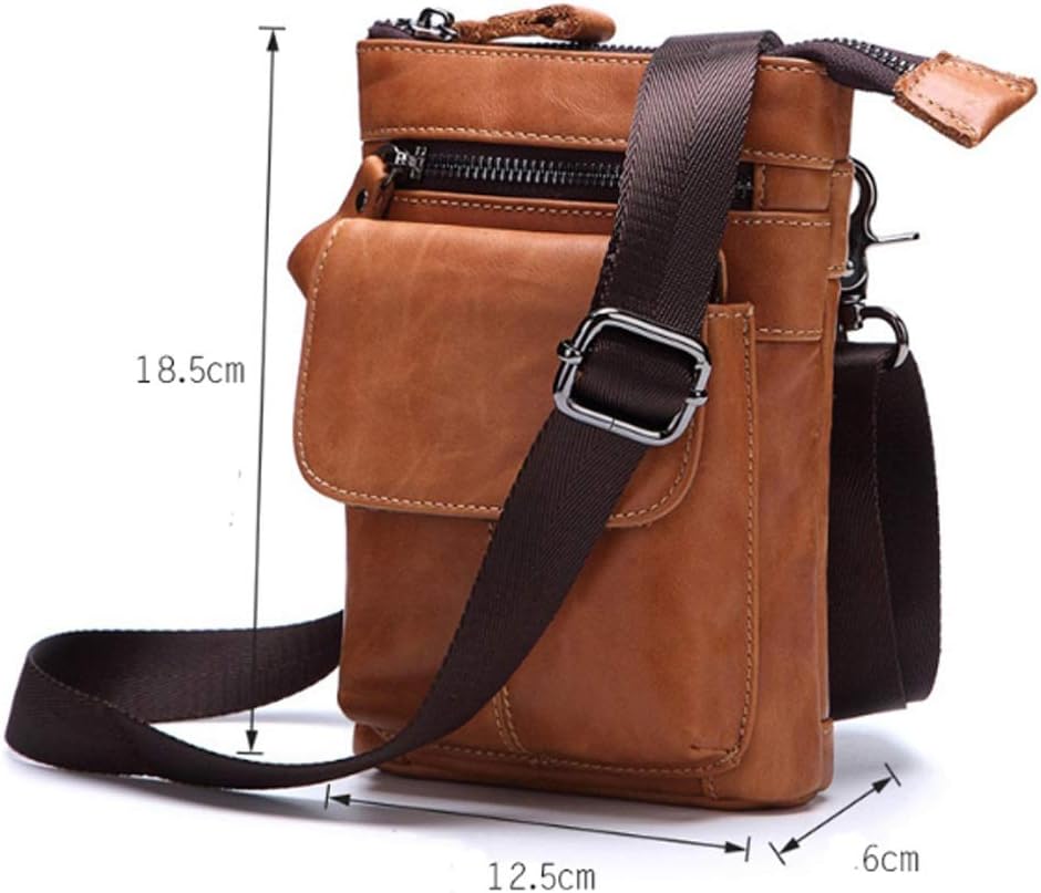 Men's Stylish Small Wallet, Waist Bag with Mobile Phone, Leather Lightweight Vertical Carry-on Bag(E)