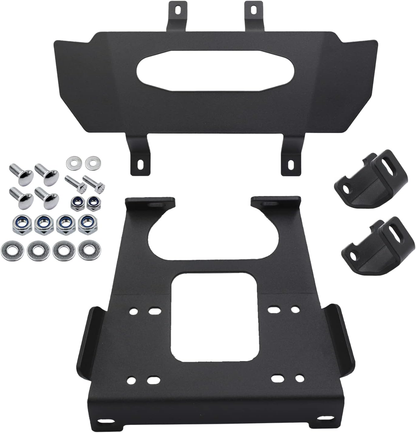 Heavy Duty Winch Mount for 2019+ RZR XP 1000, XP 1000 4, Dual Mounting Bolt Patterns(3” x 6 5/8”, 3” x 4 7/8”) No Drilling Required.