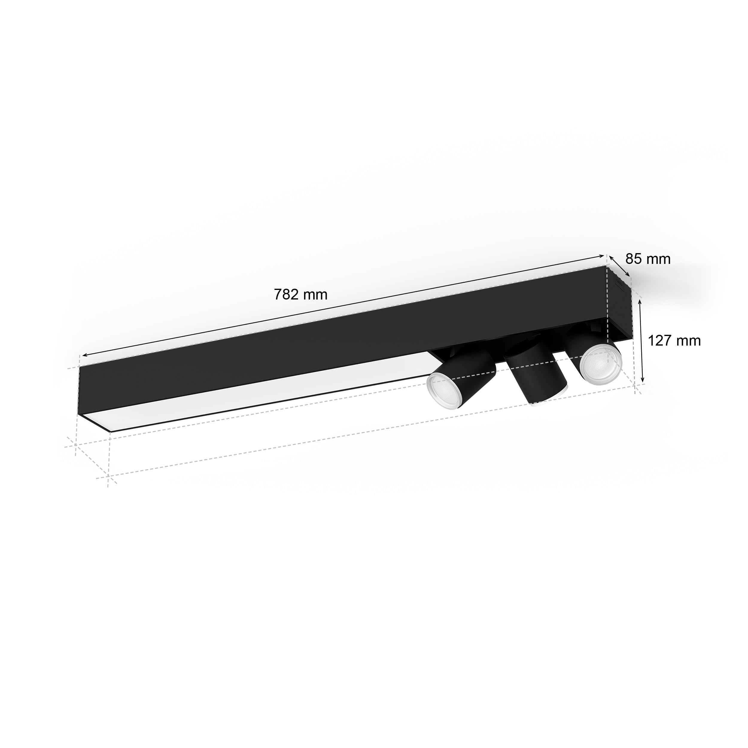 Philips Hue White & Color Ambiance Centris 3-Piece, dimmable, 16 Million Colours, app-controllable, Amazon Alexa Compatible, Black. - 2