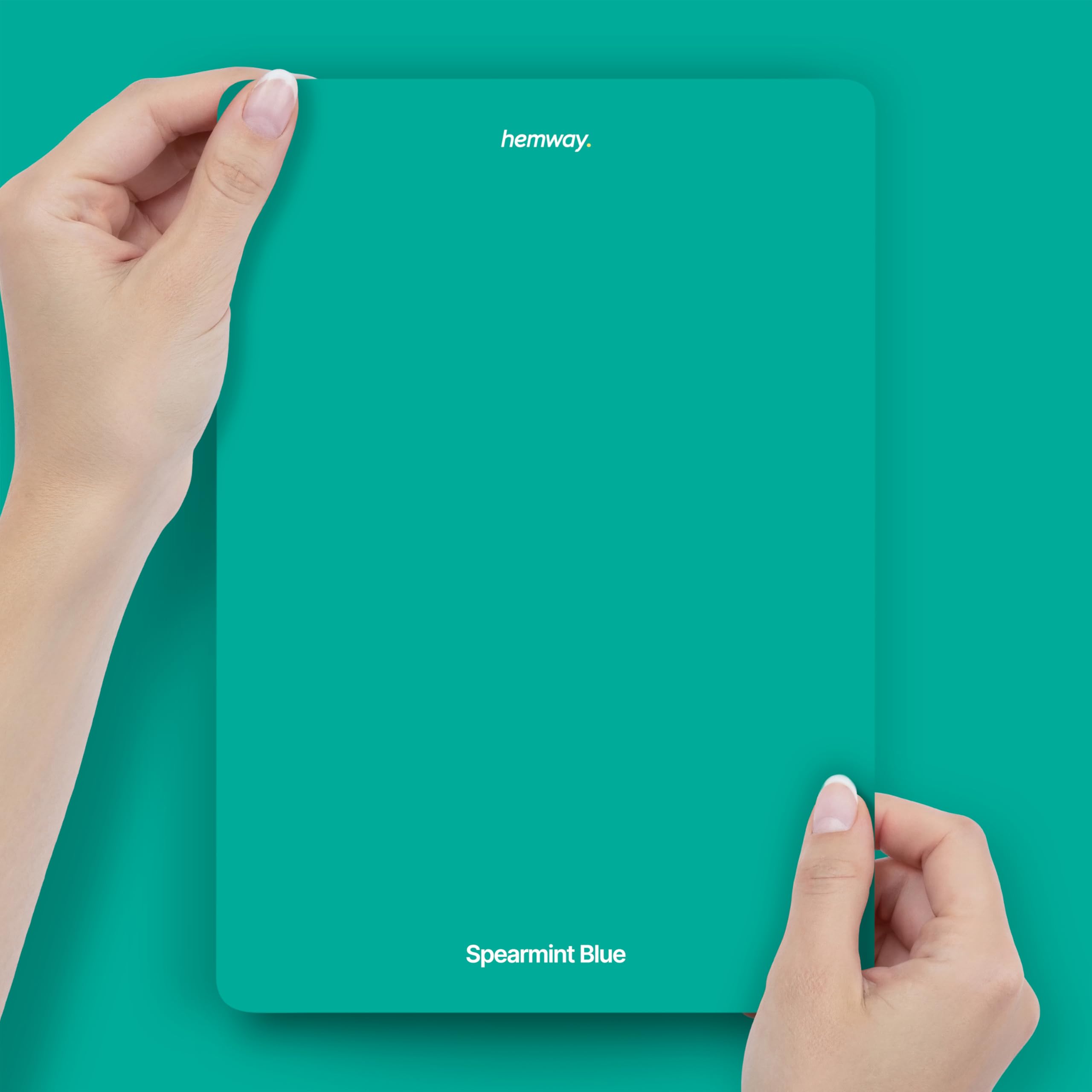 Hemway Spearmint Blue Peel & Stick Sample Chalk Paint | A5 Accurate Colour Swatch, Mess-Free Alternative to Paint Tester Pots, Easy To Use, Eco-friendly, for Interior Furniture & Walls