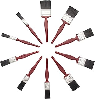 10 pc Mixed Sizes Paint Brush Set for a Smooth Finish with Emulsion, Gloss, Satin on Walls, Ceilings, Woodwork, Metal - 2x 0.5, 3x 1, 3x 1.5, 2x 2 inch Paint Brushes for Wood, Plaster