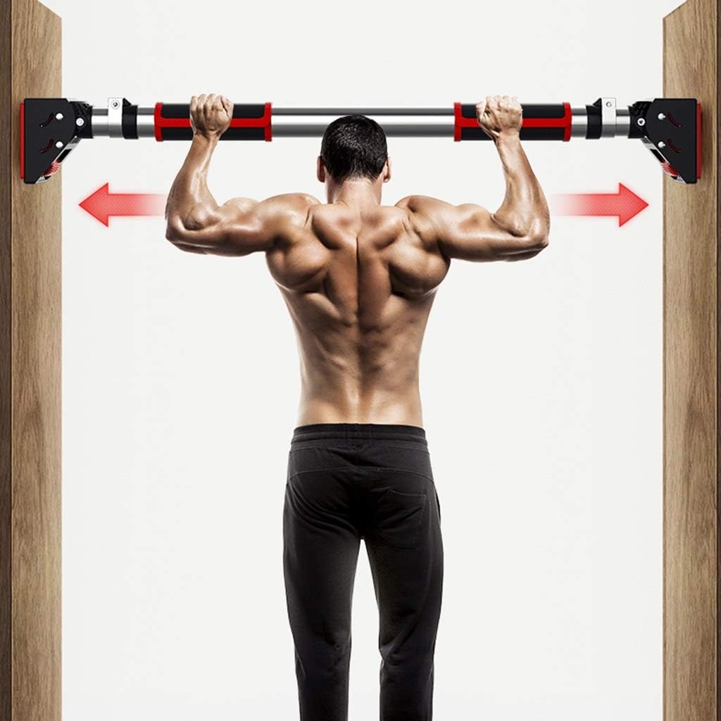 Pull-Up Bars Horizontal Bar Door Horizontal Bar Punch-Free Retractable Pull-up Device Home Wall Stretching Training Equipment Strength Training Equipment (Color : Black, Size : 110-135CM)