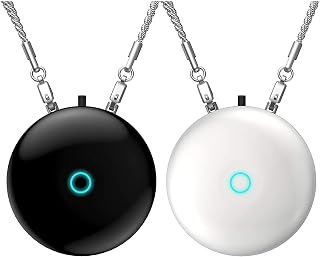 2 piezas de purificador de aire para colgar en el cuello elegante personal portátil purificador de aire negativo (color: negro + blanco)