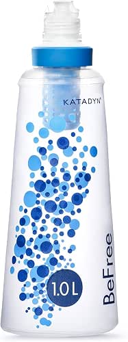 Katadyn BeFree 1.0L Ultralight Collapsible Water Filter Bottle for Hiking,