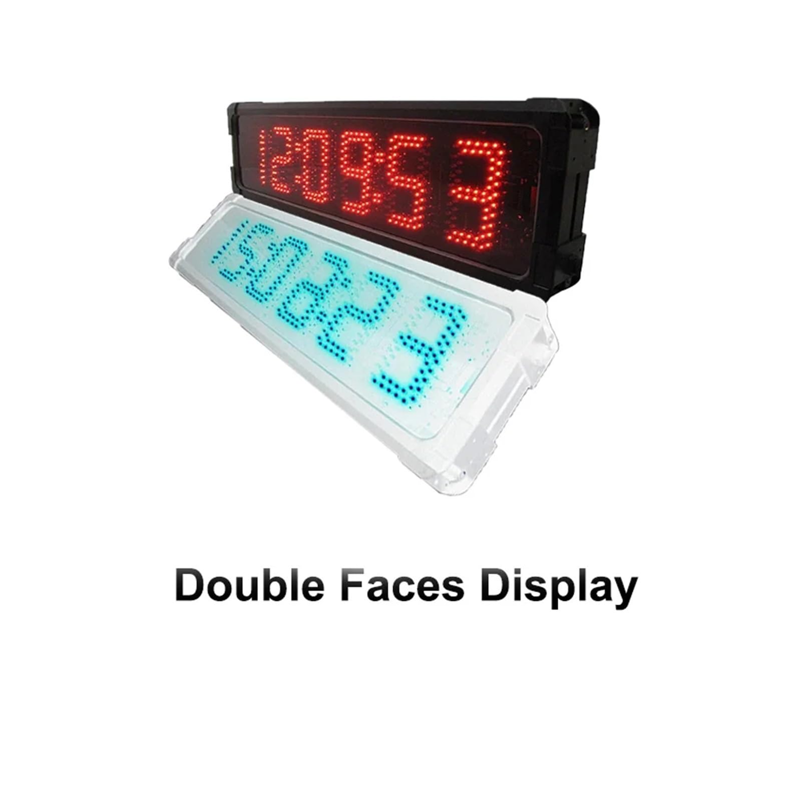Timer palestra, Orologio da parete doppio con display a LED for conto alla rovescia a doppia faccia a 6 cifre 5 pollici controllo a pulsante