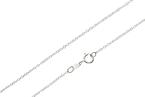 SilverAmber Jewellery Reino Unido - Collar de cadena de plata de ley de 14, 16, 18, 20, 24, 28, 32, 36, 40 pulgadas, delicados, bordillos,