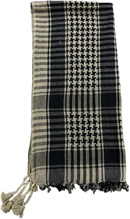 Elu Shemagh Scarf Men - Women /100% Cotton Military Shemagh Keffiyeh Scarf Arafat Tactical Desert Rave Bandana Head Wrap
