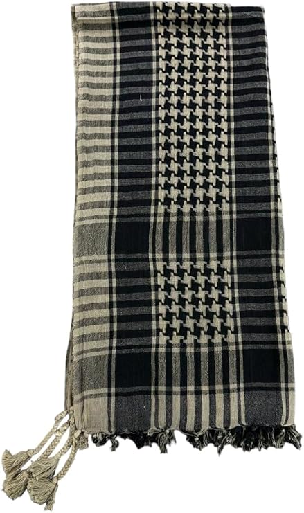Elu Shemagh Scarf Men - Women /100% Cotton Military Shemagh Keffiyeh Scarf Arafat Tactical Desert Rave Bandana Head Wrap