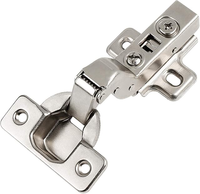 PinLin 10 Pack 105 Degree Soft Close Kitchen Cabinet Hinge 35mm Plate Inset Cupboard Door Hinges, Screws Included