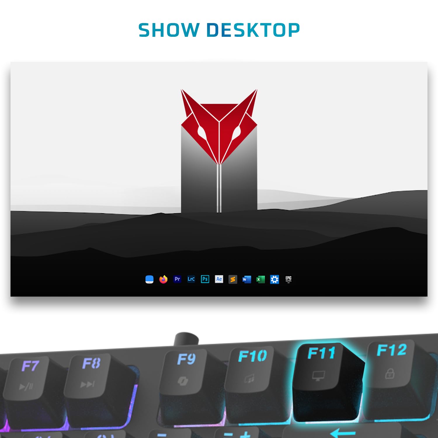 EvoFox Katana X2 FS Mechanical Gaming Keyboard | 3‑Pin Replaceable Clicky Blue Switches, Dynamic Backlighting, All Keys Anti‑Ghosting, Volume Knob, Copilot, Xbox Gamebar, Screenshot & More (Black) — Amazon image 8