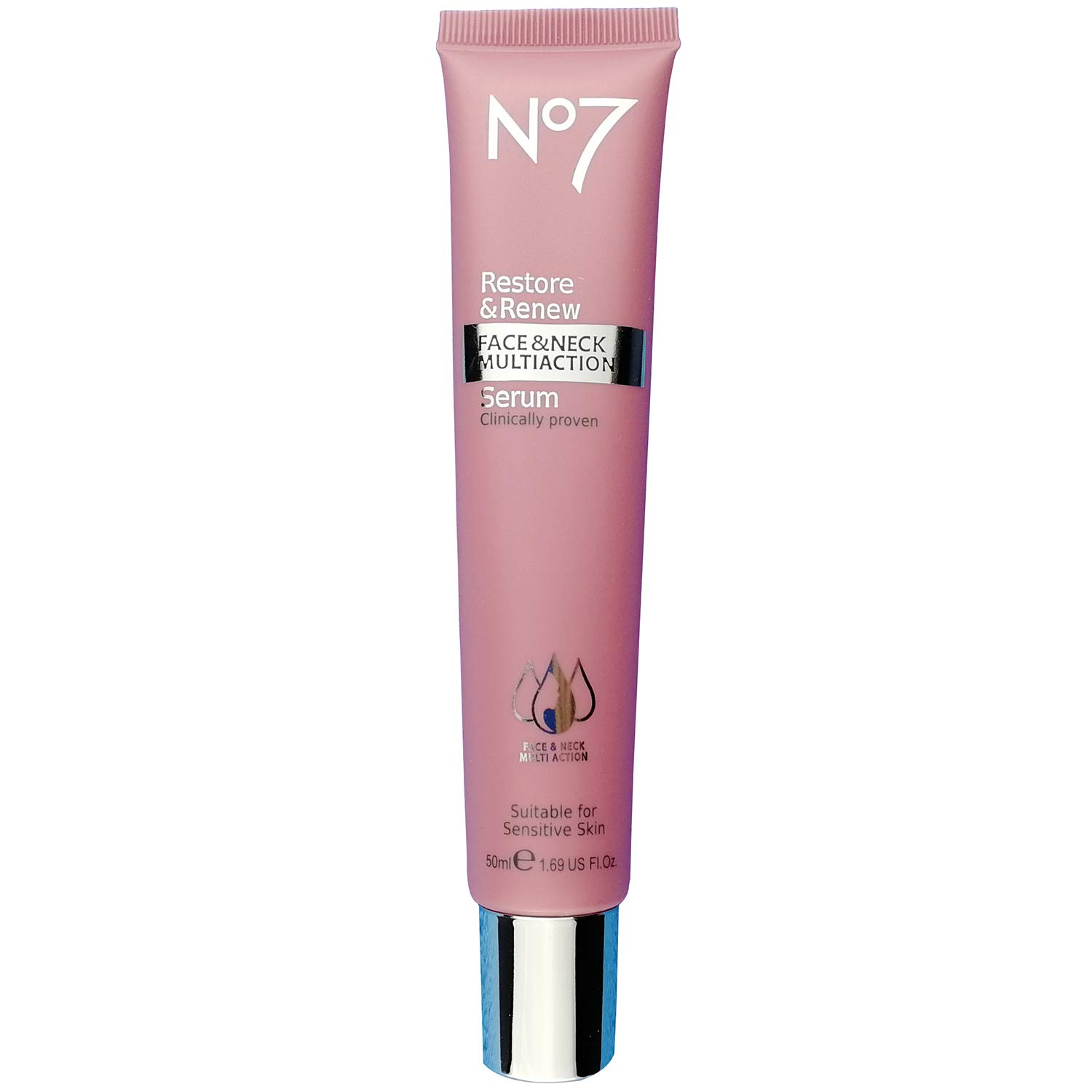No7 Restore & Renew Face And Neck Multi Action Serum 50 Milliliter