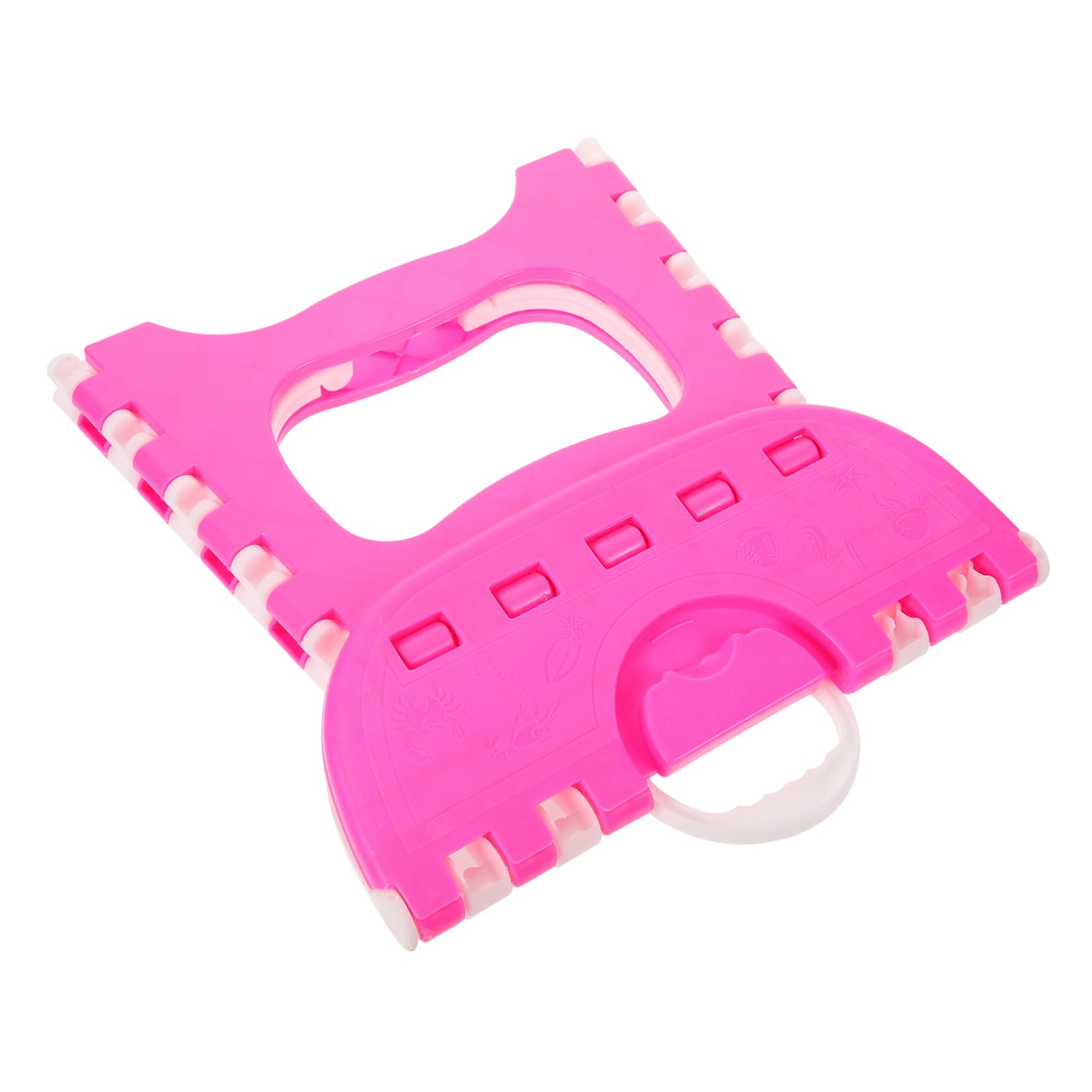 BUTIFULSIC Portable Pink Folding Stool for Kids Folding Step Stool Handle Home Garden Accessory