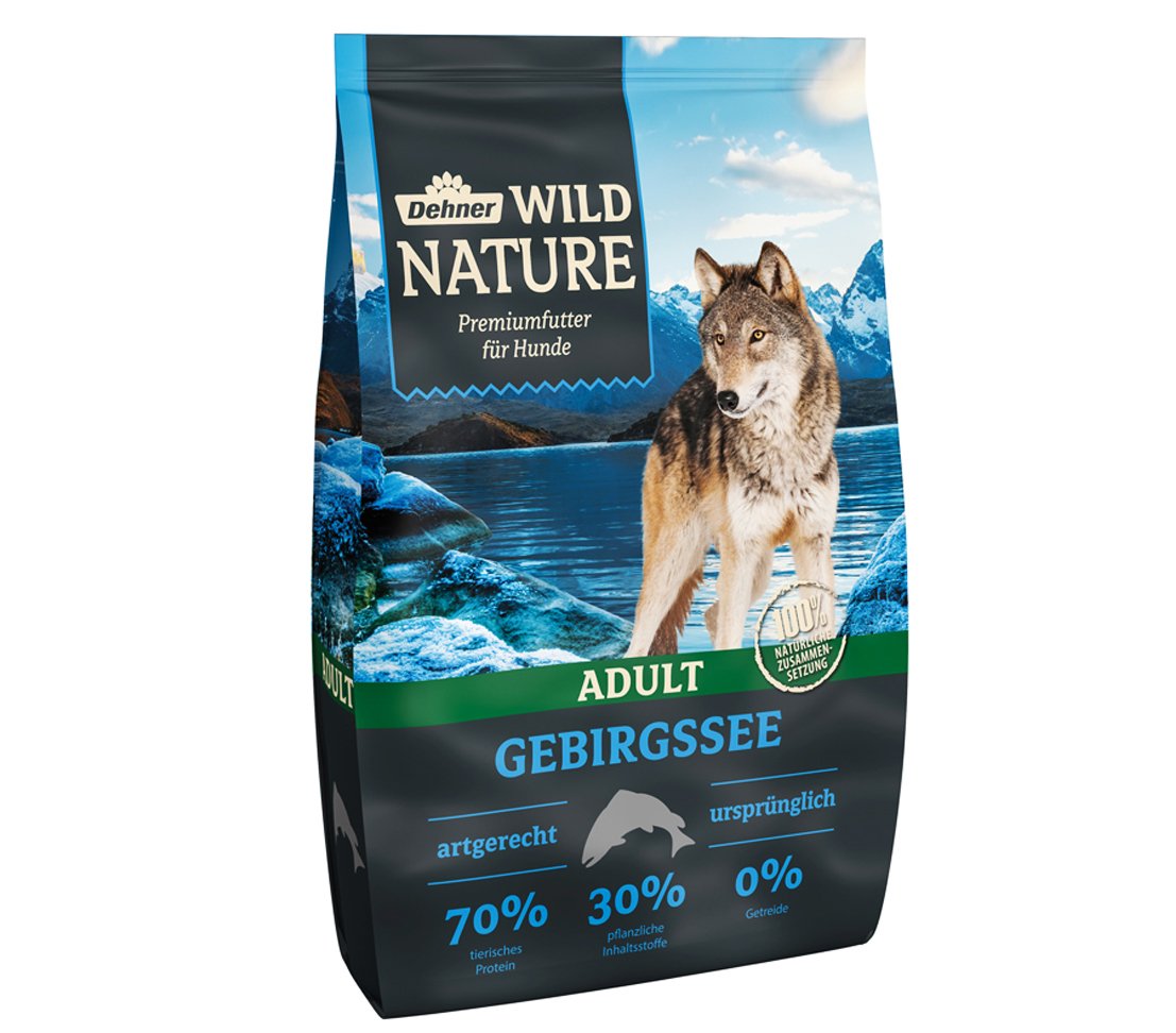 Dehner Wild Nature - Nourriture sèche pour Chiens Adultes - Saumon/Poulet - sans céréales - 4 kg