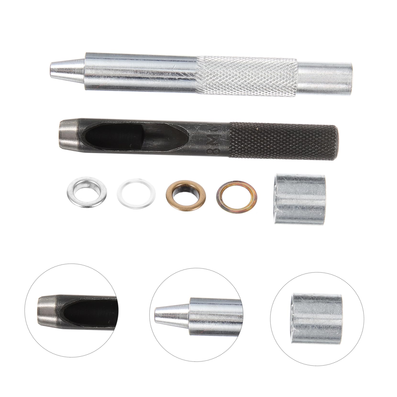 NUOBESTY 200pezzi Kit Di Occhielli Metallo Strumenti Per Abbigliamento Scarpe e Fai Te Occhielli e ø Inclusi Utensili Per Facile Applicazione e Riparazione