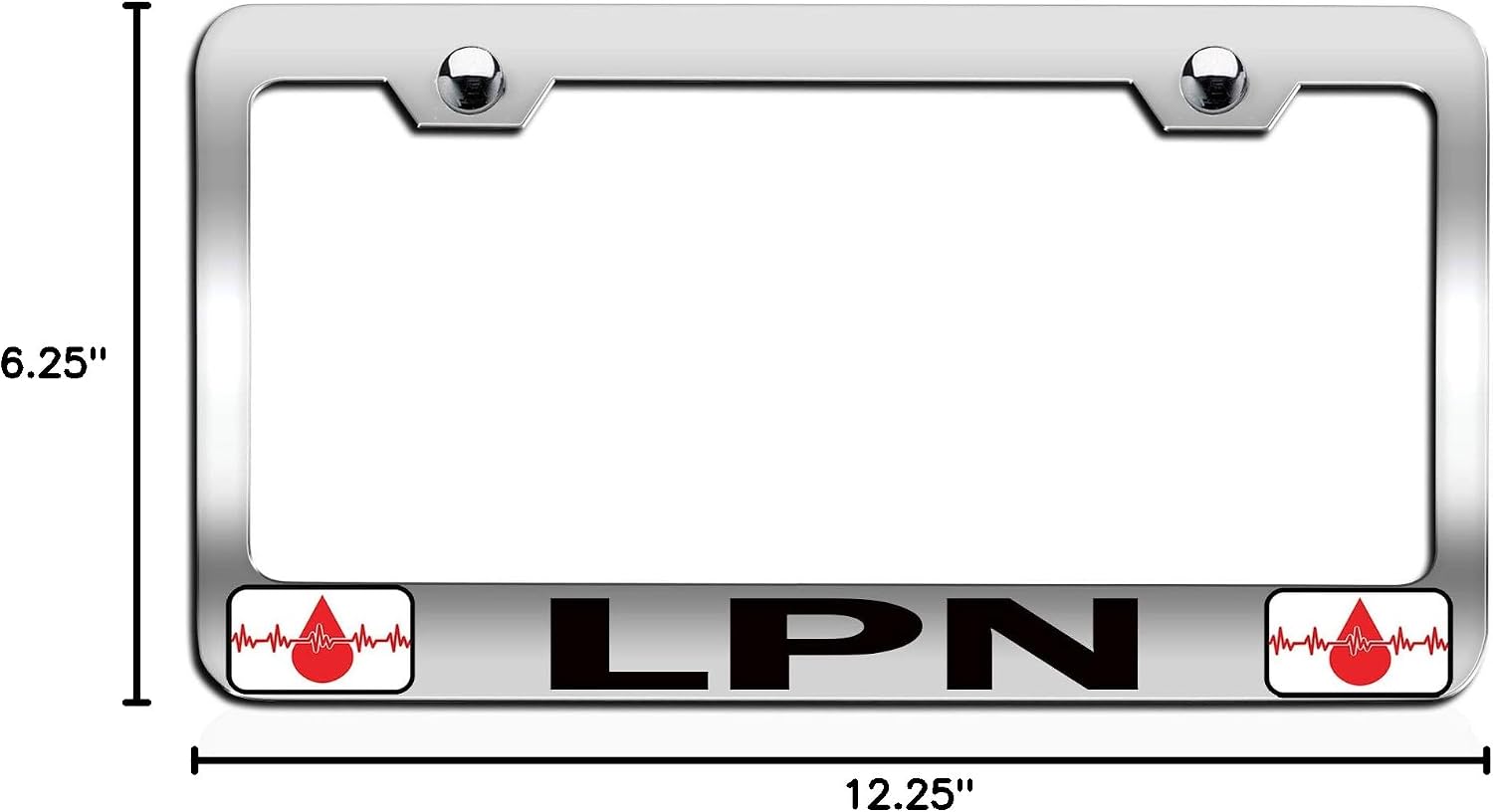 LPN Scuba Diving Chrome Steel Auto SUV License Plate Frame License Tag Holder, N3
