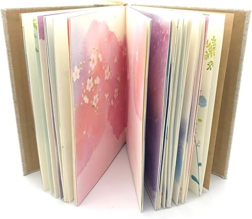 Siixu Colorful Blank Notebook, Unruled Personal Diary Journals to Write in for Women/Men, Hardcover Writing Notepad Gift, Unique Watercolor Design, 192 Pages, 2 Bookmarks, Unlined