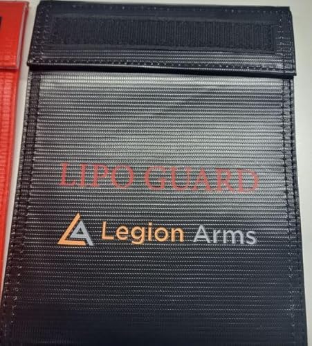 Legion Arms - LiPo Guard - Bolsa para batería ignífuga (Li-Po Guard Negro)