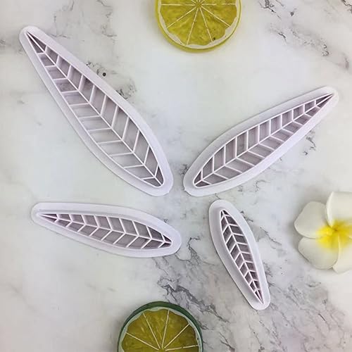 Miniatura 5 de 4 piezas de moldes de fondant en forma de hoja de durazno de material plástico, cortador de fondant, cortadores de galletas para el hogar, regalos