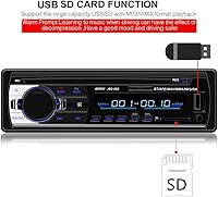 Vista 3 de PolarLander Radio de coche audio USB/SD/MP3 receptor Bluetooth manos libres con control remoto negro 1 DIN