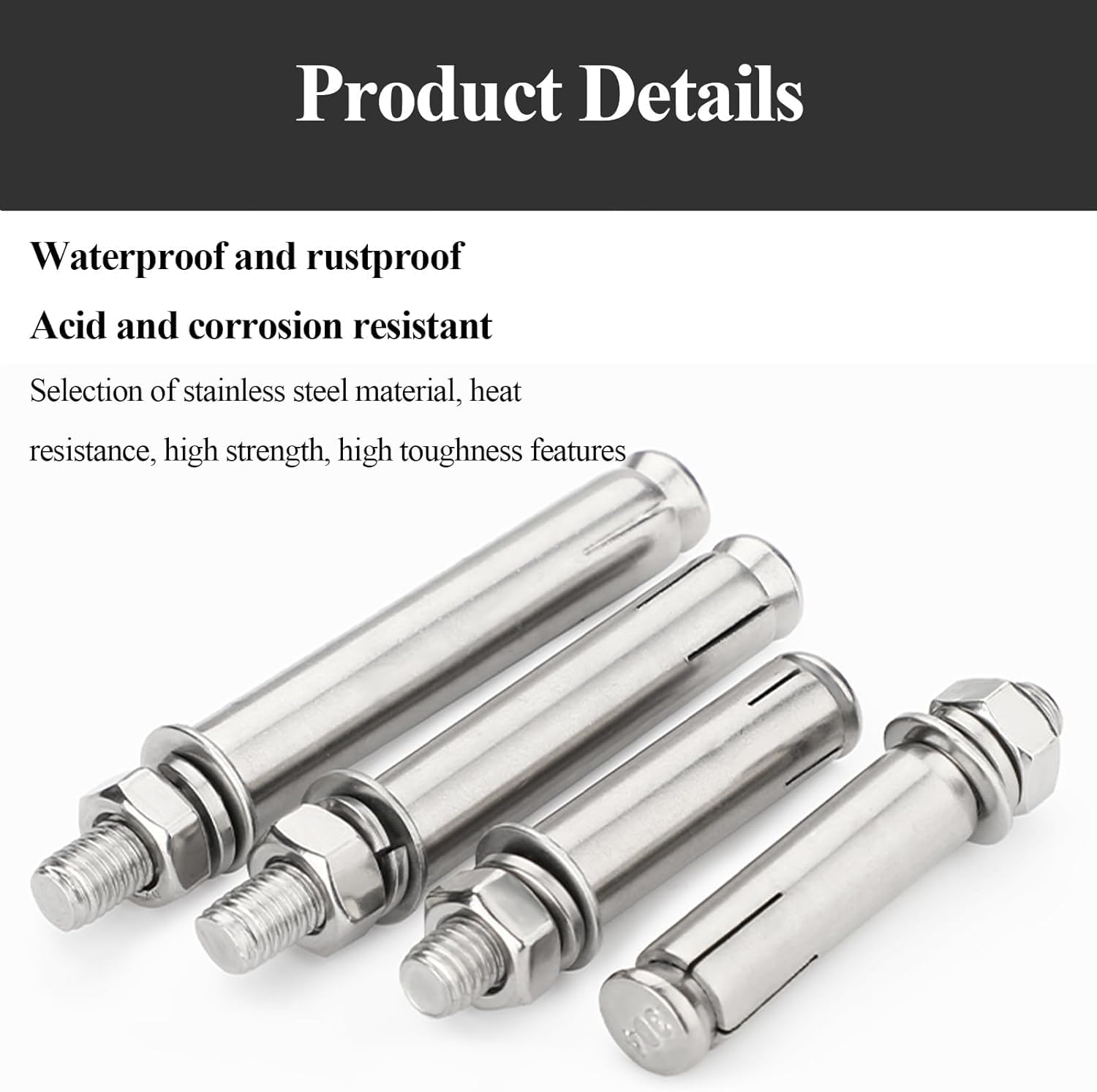 10 Paquetes De Pernos De Tornillo De Expansión De Acero Inoxidable, Perno De Anclaje De Manguito De Expansión De Tuerca Hexagonal M6, Anclajes De Fijación De Alta Resistencia, One Color, M6x120mm
