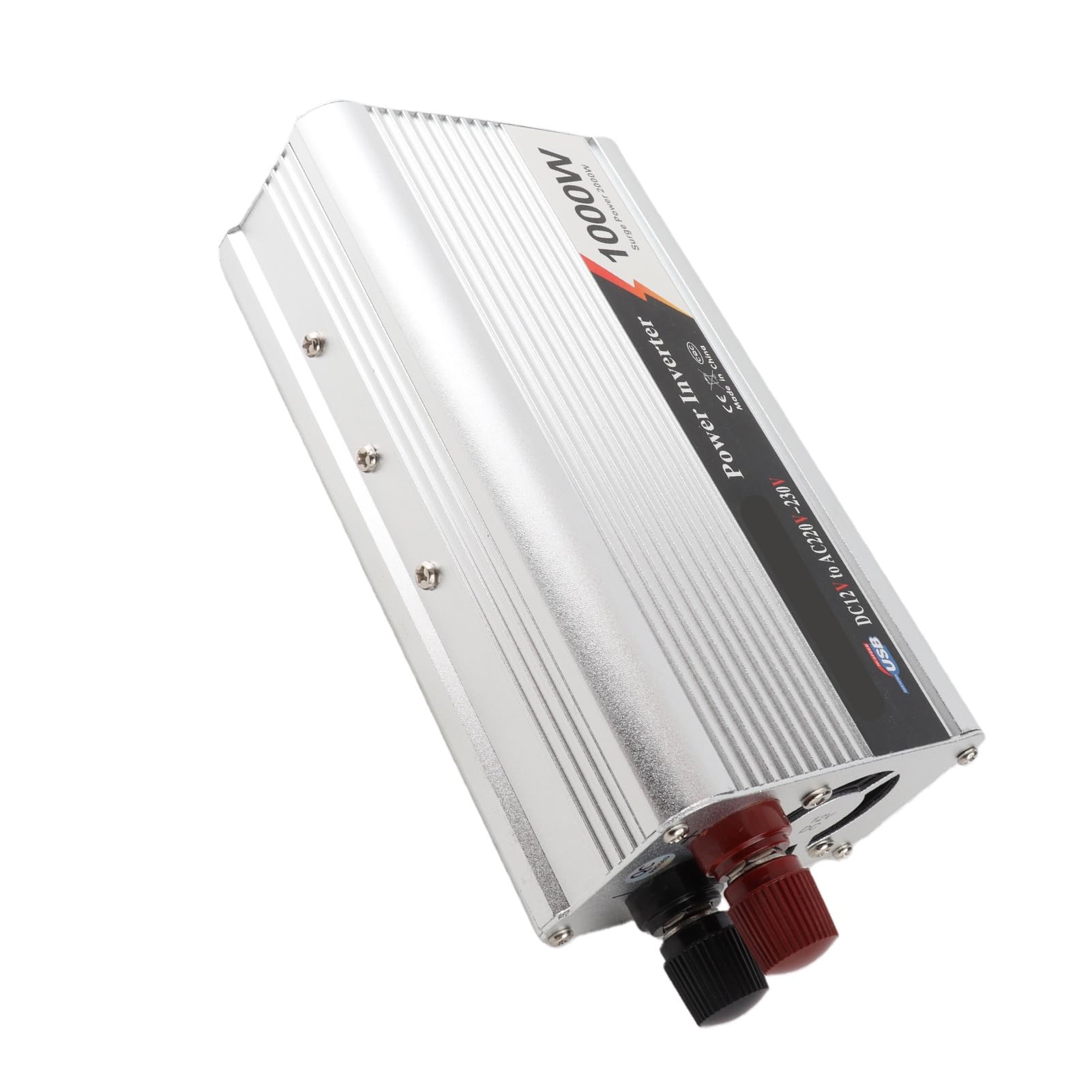 Fabater Przetwornica Mocy, 1000 W, Ciągła, 2000 W, Szczytowa, Cichy Wentylator Chłodzący, Falownik Samochodowy, Falownik Pojazdu z Portem USB do Samochodu Ciężarowego RV