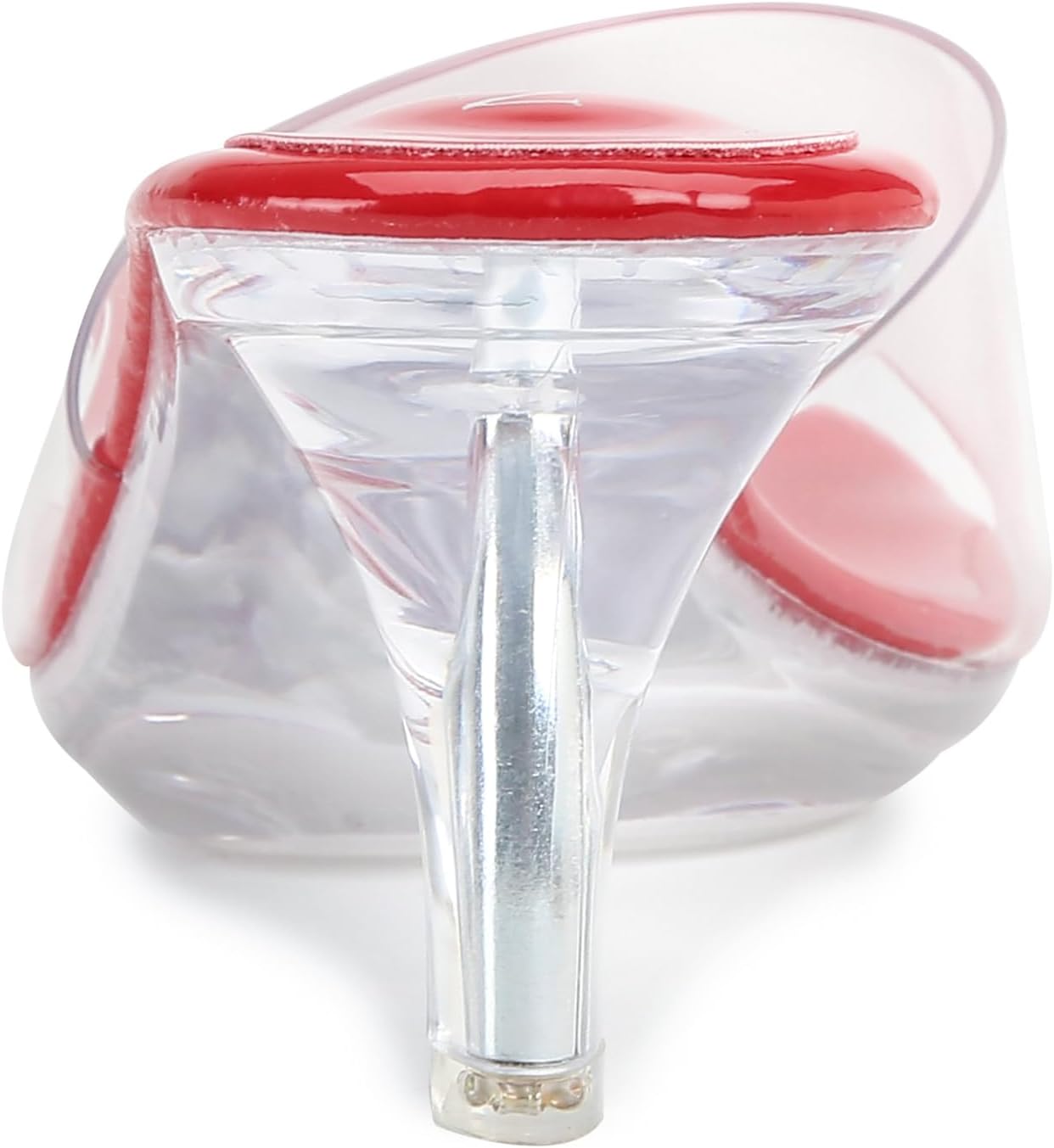 NBUUNBU Clear Heels for Women Silver Black Heels Little Platform Sexy High Heels Sandals Stiletto Kitten Open Toe Dress Shoes Comfortable Double Transparent Strap Heeled Sandals Mule - Image 7