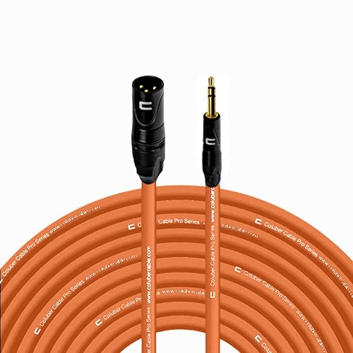 Miniatura 33 de Cable XLR equilibrado macho a TRS de 0.138 in - 75 pies negro - conector de micrófono profesional de 3 pines para altavoces alimentados, interfaz