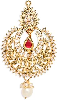 oomph Jewellery Gold Tone Kundan Hair Bun Pin - Juda Pin - Ethnic Chandbali Style for Women & Girls Stylish Latest (HST14_O)-picture-37